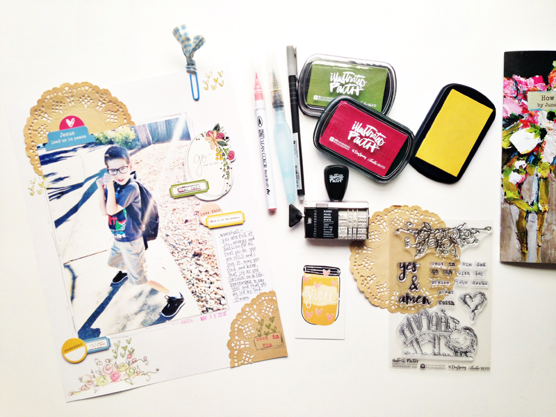 process video - mixed media scrapbooking art journaling by Andrea Gray