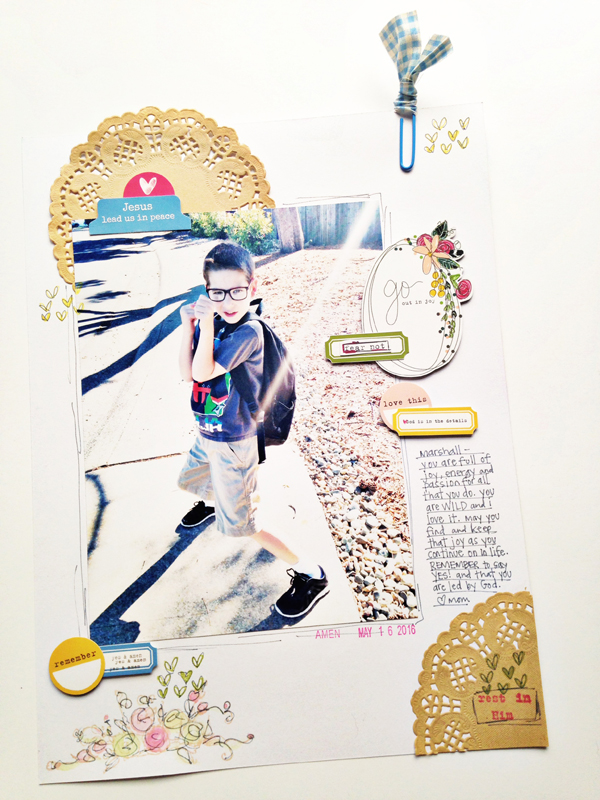 process video - mixed media scrapbooking art journaling by Andrea Gray