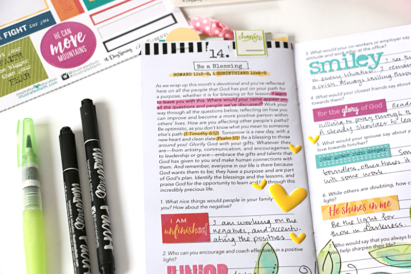 process video by Natalie Elphinstone completing the Illustrated Faith Blessings or Lessons Devotional