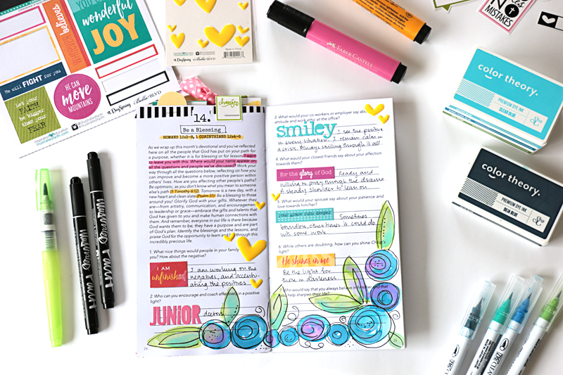 process video by Natalie Elphinstone completing the Illustrated Faith Blessings or Lessons Devotional