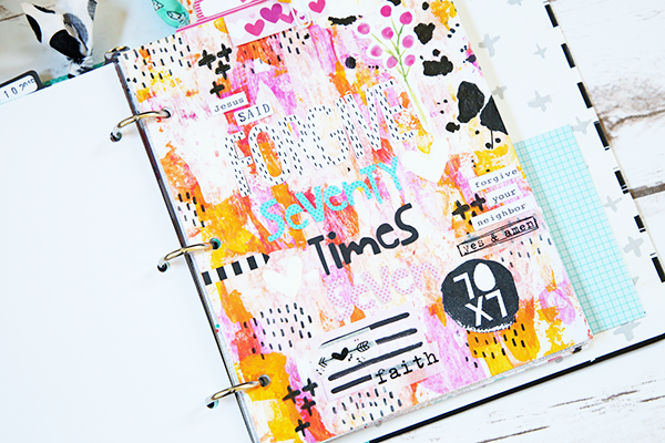 mixed media faith art journaling by Gina Lideros - Seventy Times Seven