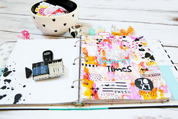 mixed media faith art journaling by Gina Lideros - Seventy Times Seven
