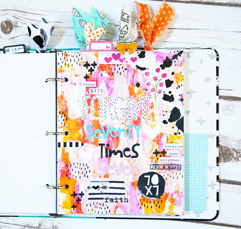 mixed media faith art journaling by Gina Lideros - Seventy Times Seven