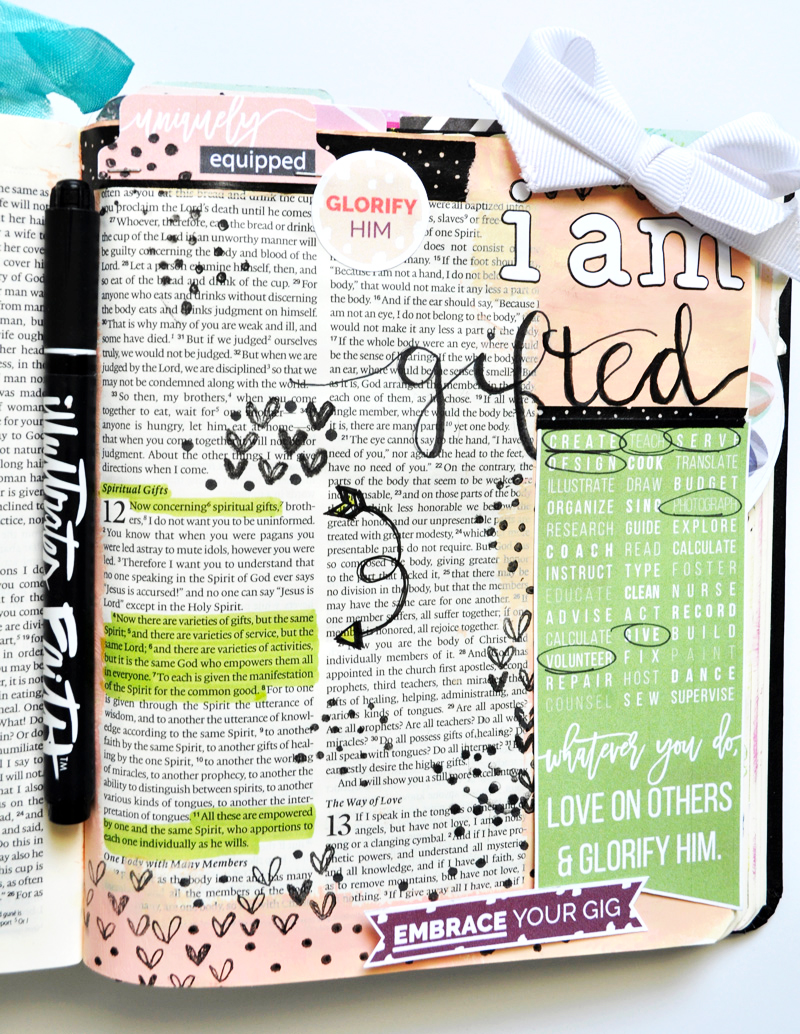hybrid mixed media art journaling Bible entry by Leah Schumacher