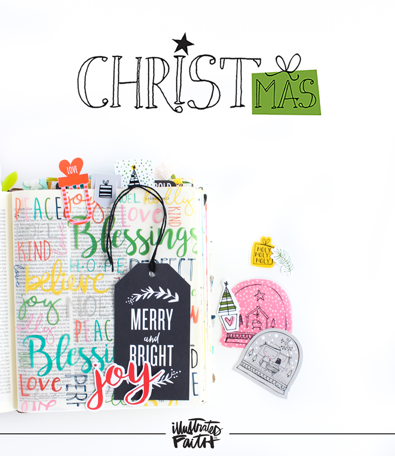 Illustrated Faith CHRISTmas Collection by Bella Blvd | Summer 2016 Release | Bible Journaling Entry by Shanna Noel
