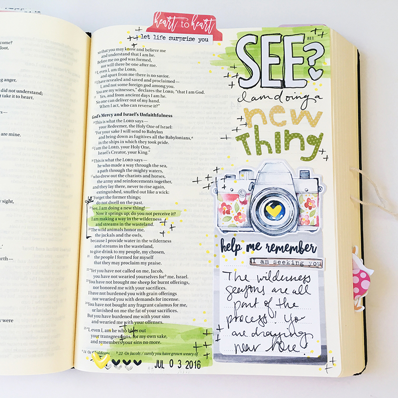 hybrid mixed media Bible journaling "A New Thing" by Bailey Jean Robert