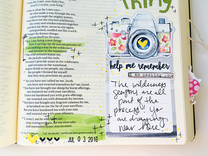 hybrid mixed media Bible journaling "A New Thing" by Bailey Jean Robert