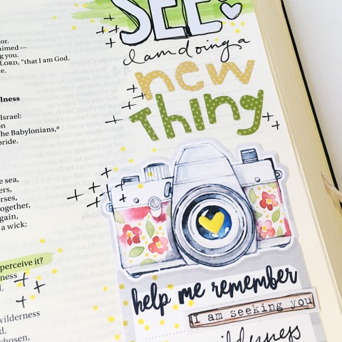 hybrid mixed media Bible journaling "A New Thing" by Bailey Jean Robert