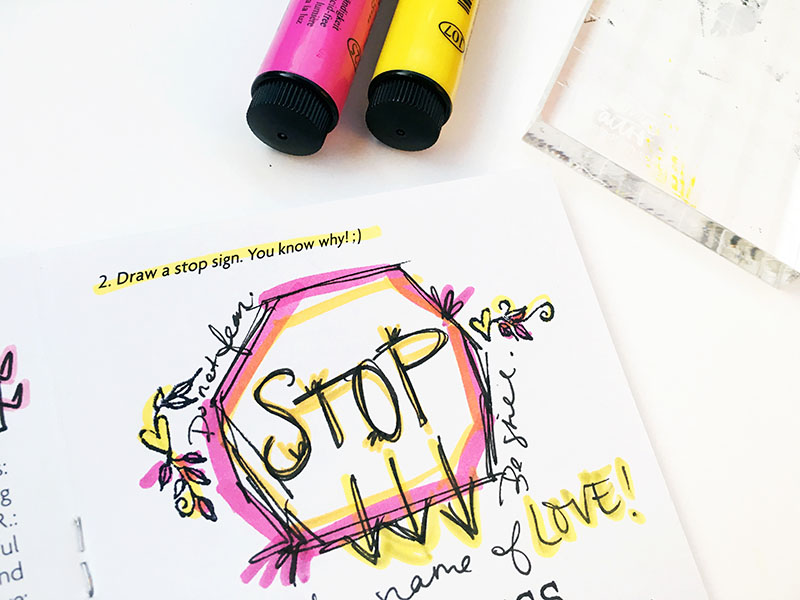 mixed media art journaling | Stop In The Name of Love by Bailey Jean Robert | I Am Strong Devotional featuring Wilna Furstenberg
