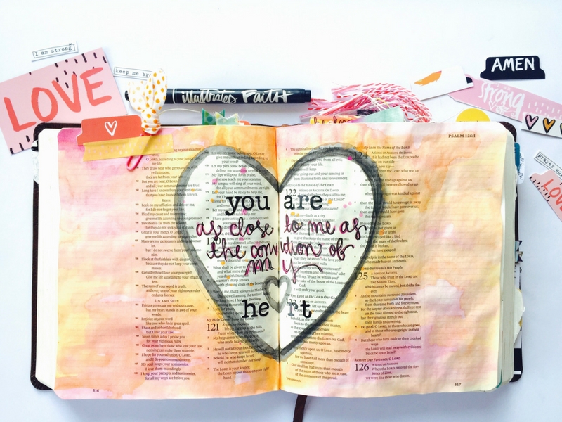 watercolor bible journaling | He Is Close | Psalm 121 | Illustrated Faith | Tawni Sattler