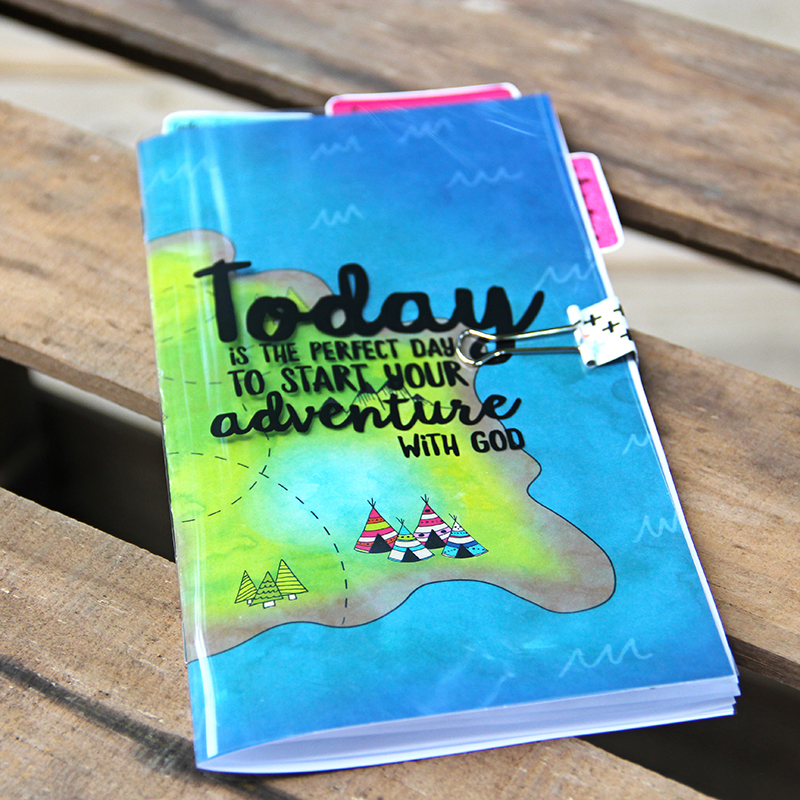 hybrid traveler's notebook assembly and decoration process video by Allie Trumpower for Illustrated Faith