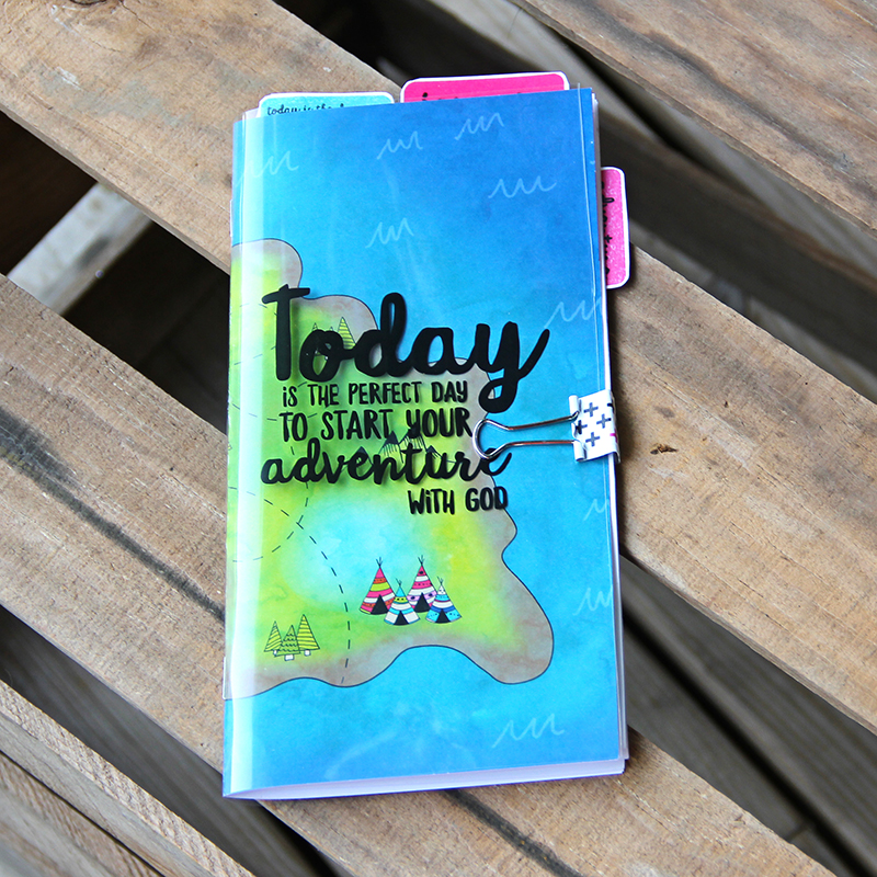 hybrid traveler's notebook assembly and decoration process video by Allie Trumpower for Illustrated Faith