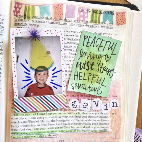 hybrid mixed media art journaling Bible entry by Brianna Showalter | Appreciating Your Kids in Your Bible