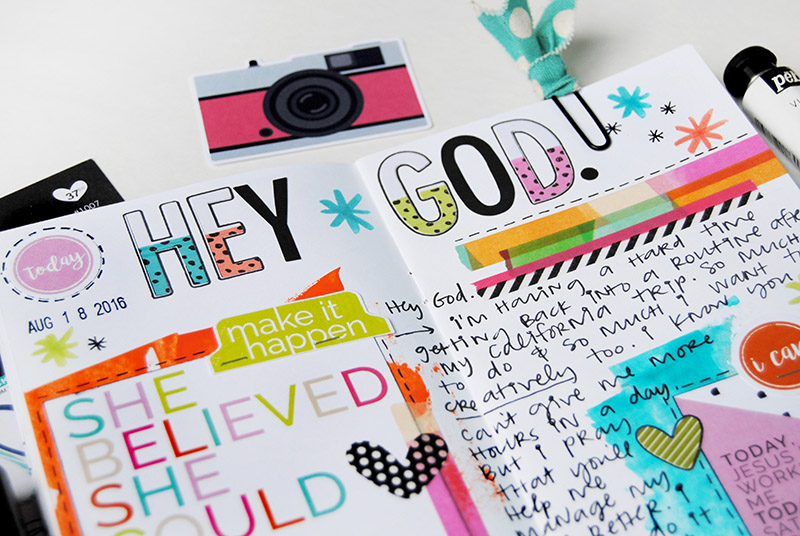 hybrid mixed media prayer journal entry by Elaine Davis