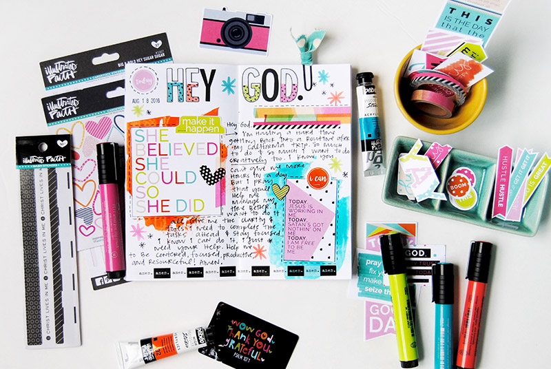 hybrid mixed media prayer journal entry by Elaine Davis