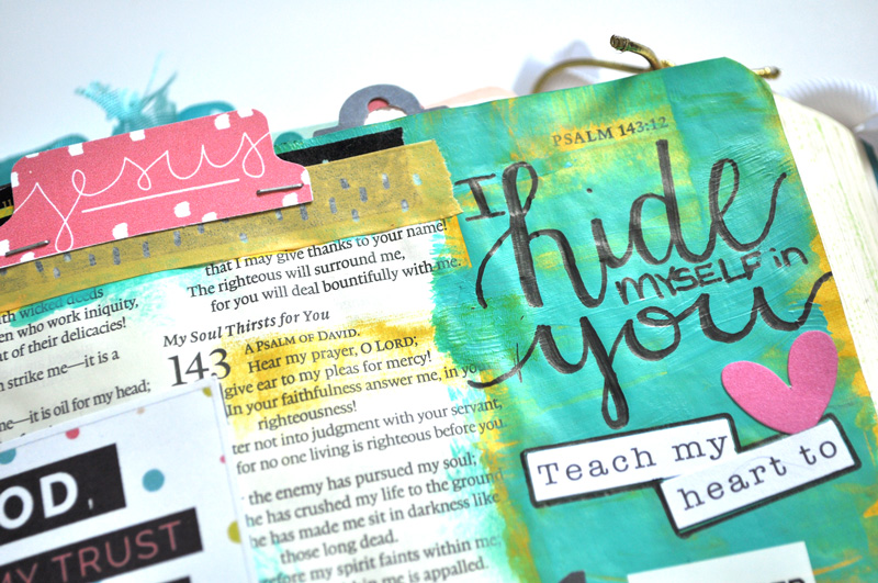 hybrid mixed media art journaling Bible entry by Leah Schumacher | Hiding in Him