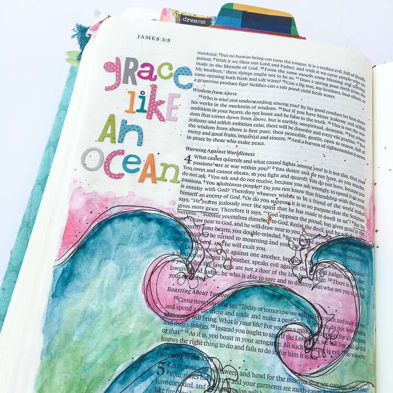 mixed media watercolor illustration art journaling Bible entry by Bekah Blankenship