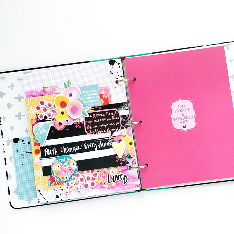 mixed media tutorial - hidden journaling prayer by Heather Greenwood | Illustrated Faith by Bella Blvd She Blooms and Praise Book