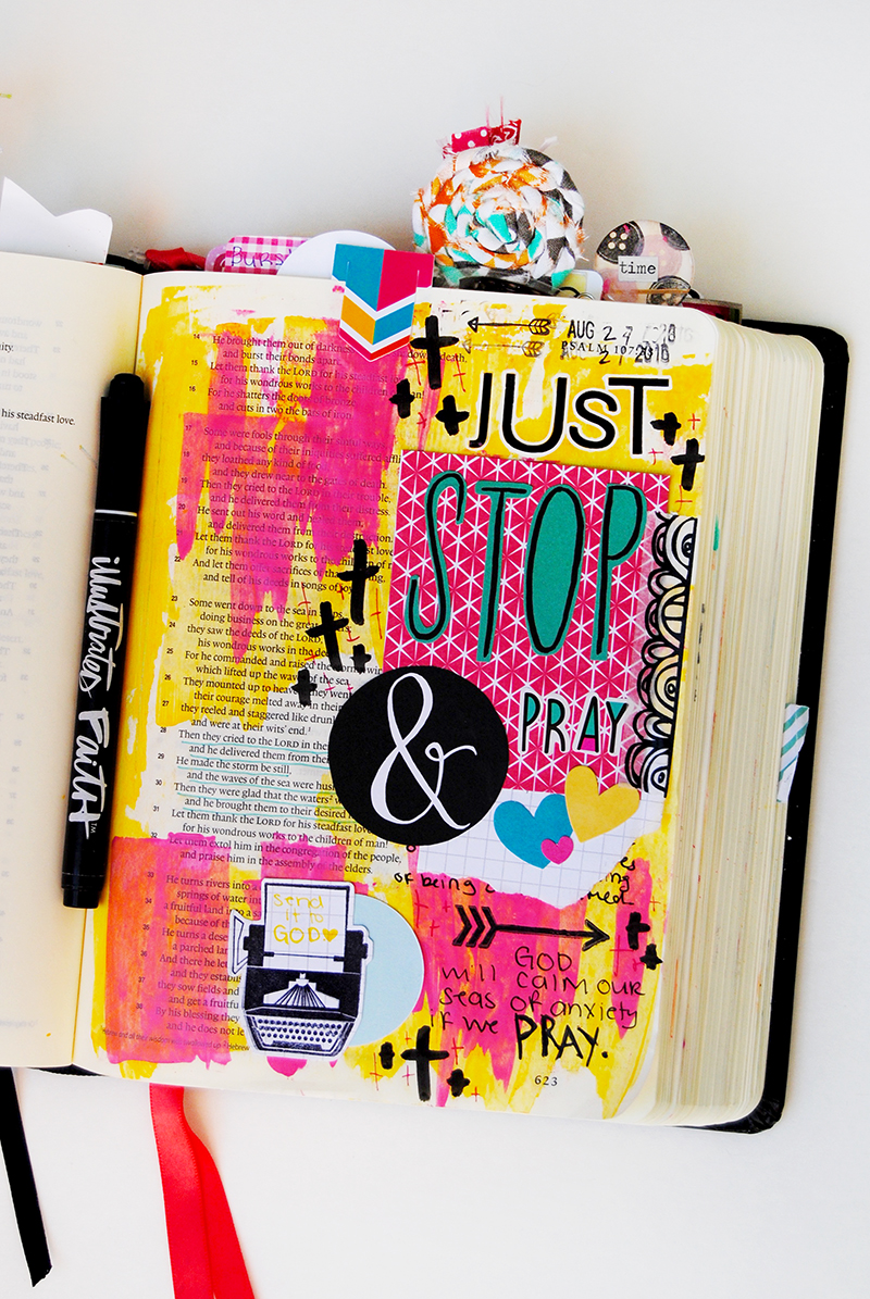 mixed media art journaling entry by Abigail Clone | Teen Topic: Feeling Overwhelmed