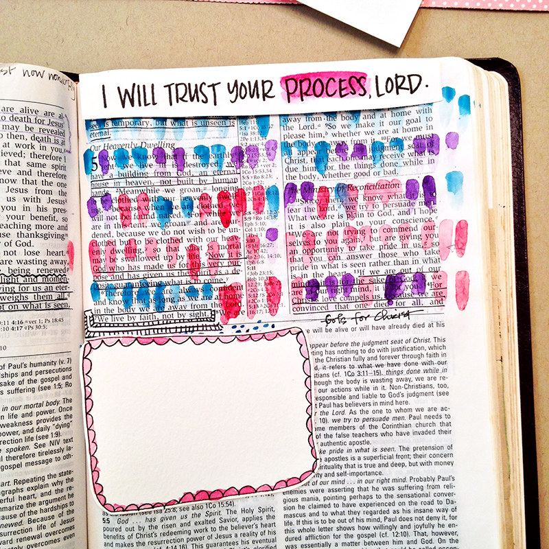hybrid mixed media watercolor Bible journaling entry by Brianna Showwalter