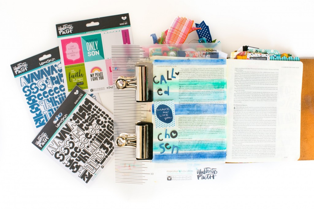 mixed media watercolor process tutorial by Amy Bruce | Bible Journaling | Called and Chosen - 1 Corinthians 1-2