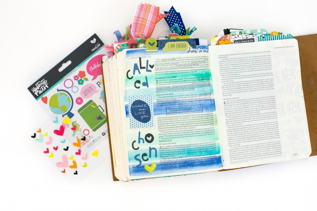 mixed media watercolor process tutorial by Amy Bruce | Bible Journaling | Called and Chosen - 1 Corinthians 1-2