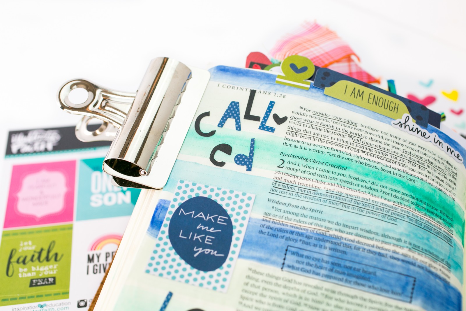 mixed media watercolor process tutorial by Amy Bruce | Bible Journaling | Called and Chosen - 1 Corinthians 1-2