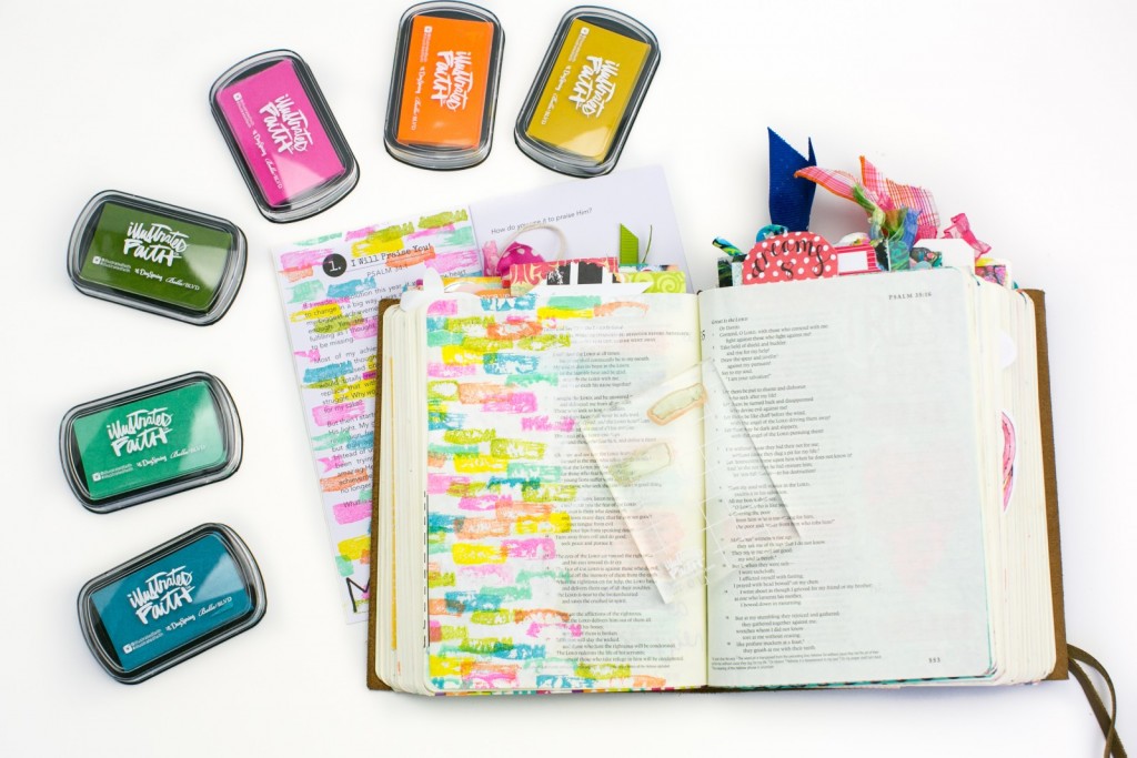 mixed media step by step Bible journaling tutorial by Amy Bruce | How He Loves Us devotional by Stephanie Buice