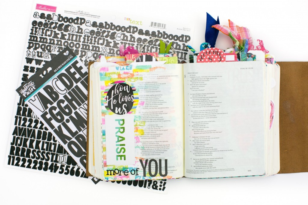 mixed media step by step Bible journaling tutorial by Amy Bruce | How He Loves Us devotional by Stephanie Buice