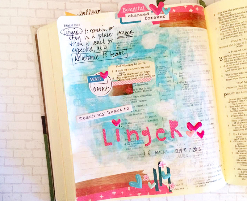 mixed media Bible art journaling entry by Tonya Hamilton for Illustrated Faith