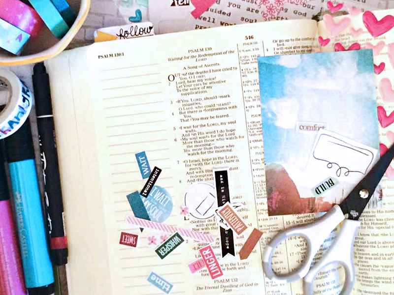 mixed media Bible art journaling entry by Tonya Hamilton for Illustrated Faith