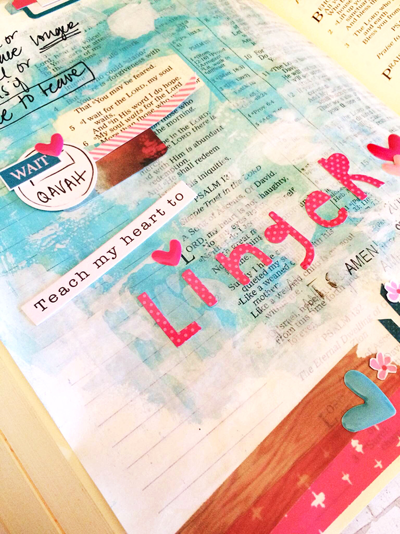 mixed media Bible art journaling entry by Tonya Hamilton for Illustrated Faith