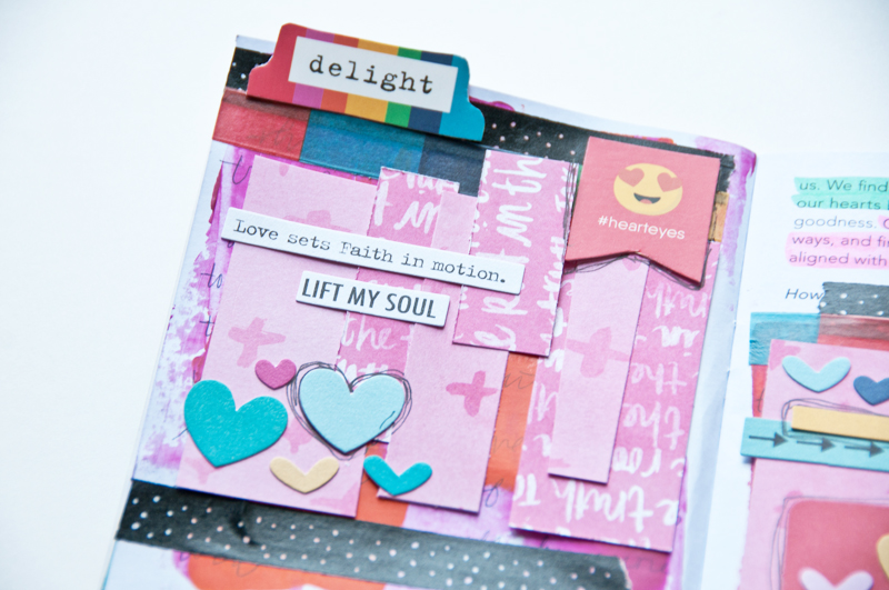 mixed media hidden devotional journaling entry by Jess Robyn | Desire of My Heart Psalm 37:4 | Through Christ devotional by Meg Duerksen