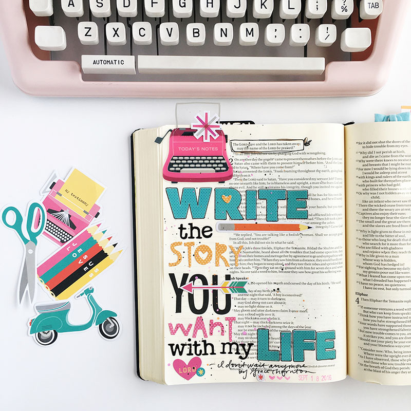 Write Your Story | Bible journaling entry by Bailey Robert | Illustrated Faith Bright & Brave |