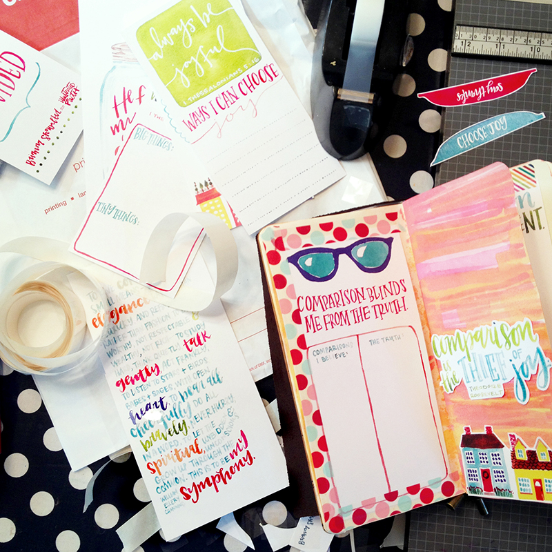 digital hybrid watercolor traveler's notebook faith entry by Brianna Showalter