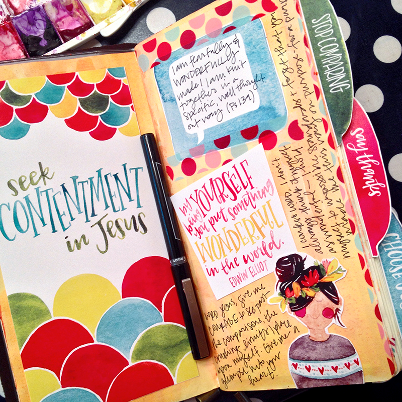 digital hybrid watercolor traveler's notebook faith entry by Brianna Showalter