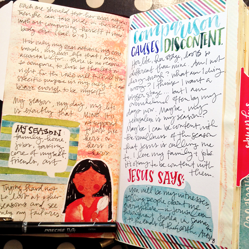 digital hybrid watercolor traveler's notebook faith entry by Brianna Showalter