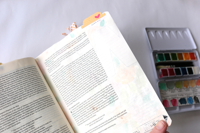 process video watercolor Bible journaling entry by Natalie Elphinstone