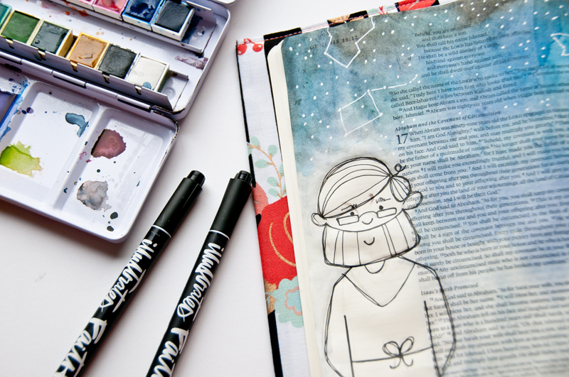 watercolor Bible journaling illustration by Jess Robyn | Abraham's Faith