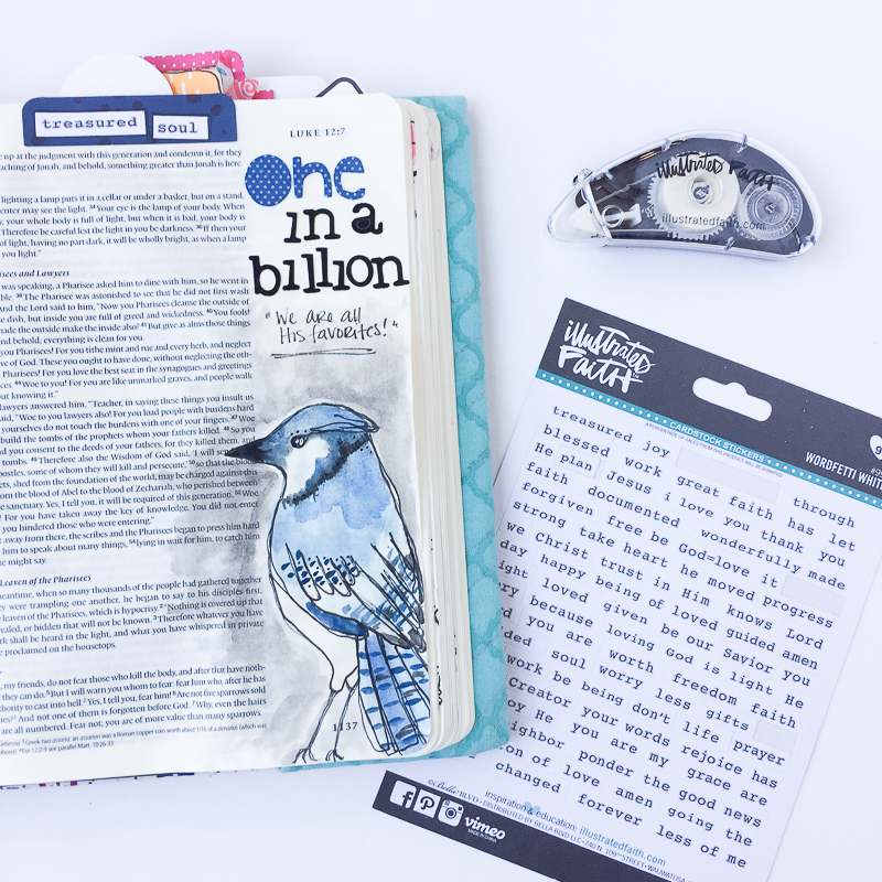 watercolor Bible journaling illustration by Bekah Blankenship | One in a million | Illustrated Faith How He Loves Us devotional by Stephanie Buice