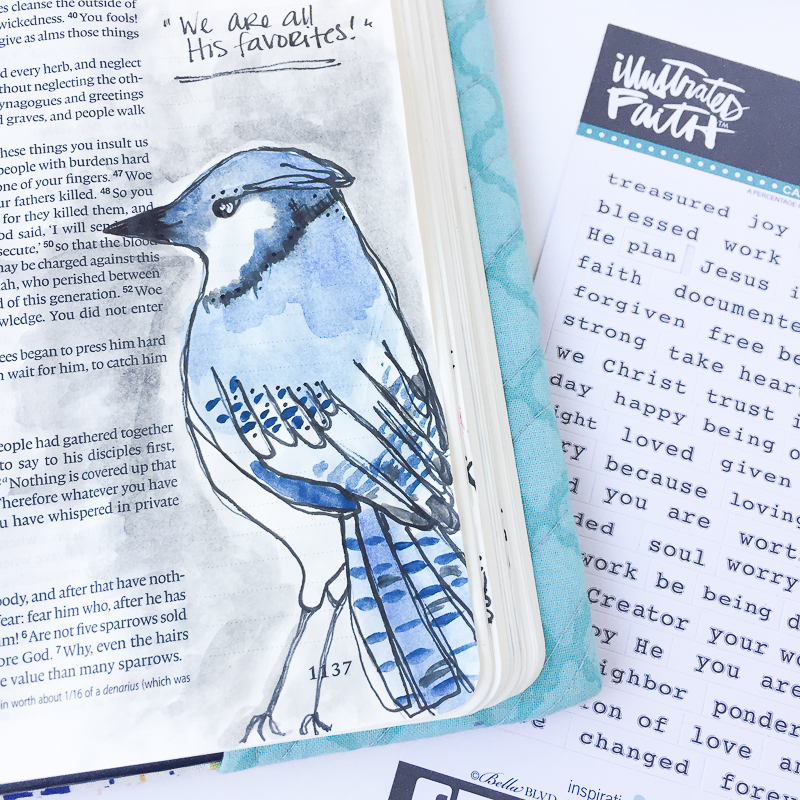 watercolor Bible journaling illustration by Bekah Blankenship | One in a million | Illustrated Faith How He Loves Us devotional by Stephanie Buice