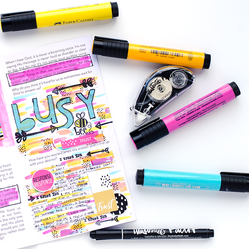 mixed media art journaling devotional entry by Heather Greenwood | How He Loves Us devotional kit featuring Stephanie Buice | Jeremiah 33:3