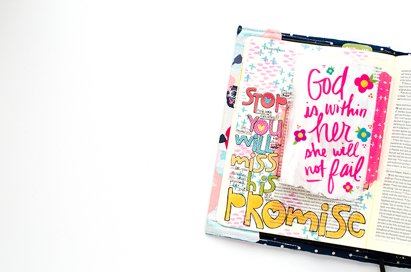 mixed media art journaling Bible entry by Heather Greenwood | Stop Making Excuses, You Will Miss God's Promises | Exodus 6