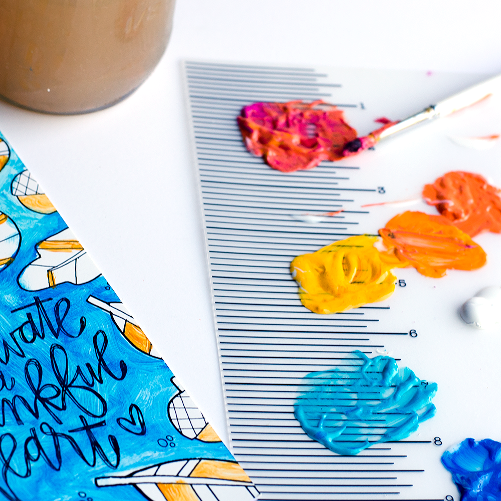 mixed media tutorial - what is mixed media? by Heather Greenwood | acrylic paint, india ink | Gratitude Documented