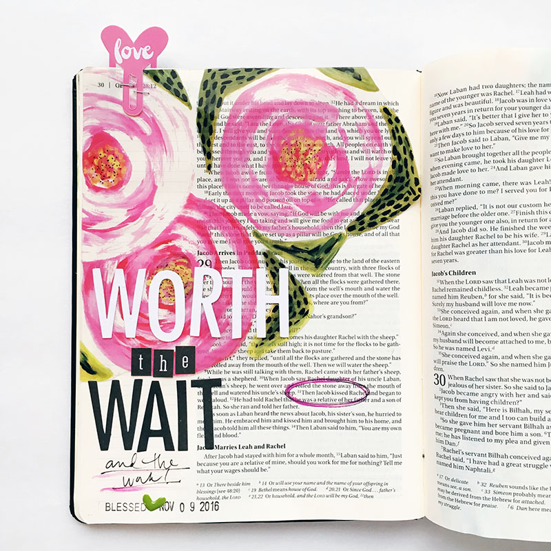 worth the wait bible journaling entry with Bailey Robert | Rachel's Days | Illustrated Faith by Bella Blvd You Are Loved