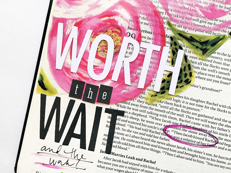 worth the wait bible journaling entry with Bailey Robert | Rachel's Days | Illustrated Faith by Bella Blvd You Are Loved