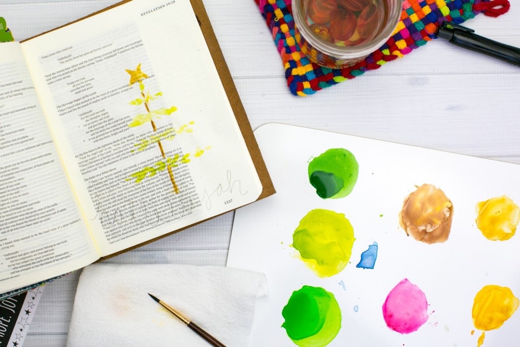Watercolor Tutorial Bible Journaling by Amy Bruce - Leaning In - Offering a Broken Hallelujah