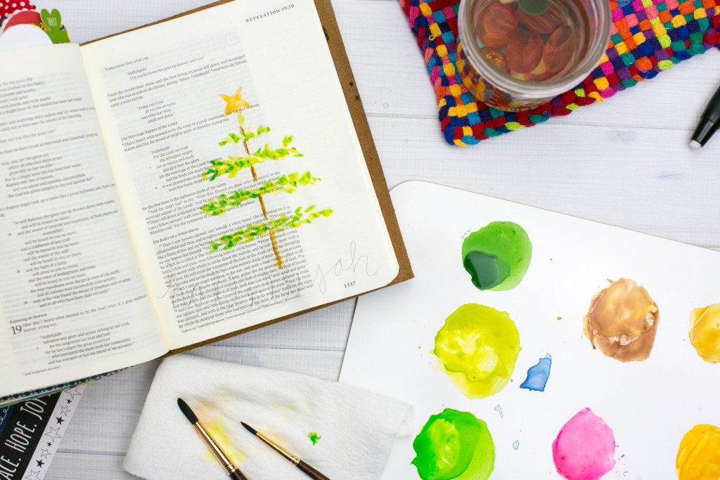 Watercolor Tutorial Bible Journaling by Amy Bruce - Leaning In - Offering a Broken Hallelujah