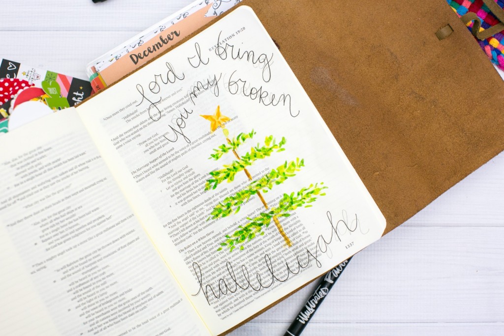 Watercolor Tutorial Bible Journaling by Amy Bruce - Leaning In - Offering a Broken Hallelujah