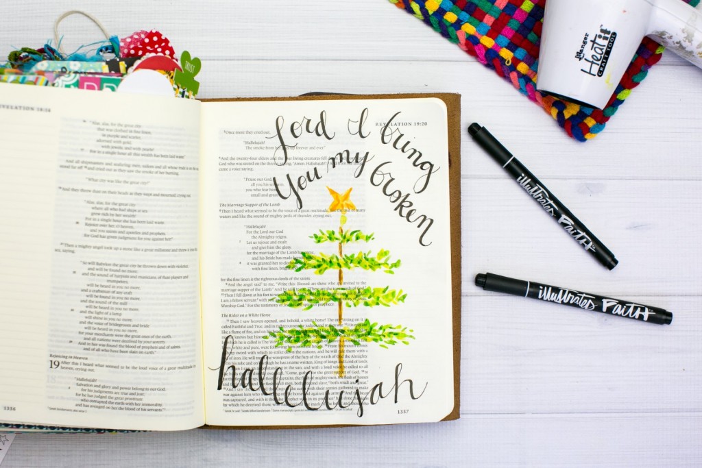 Watercolor Tutorial Bible Journaling by Amy Bruce - Leaning In - Offering a Broken Hallelujah